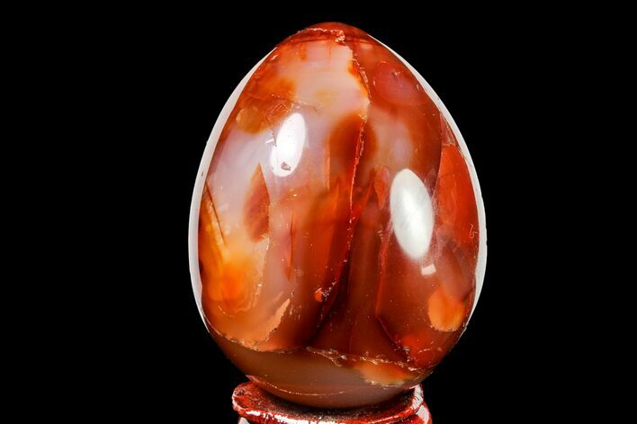 Colorful, Polished Carnelian Agate Egg - Madagascar #156589